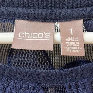 Chico's Navy Blue Women's Blouse. Wear over a tank. Worn once. Gorgeous!